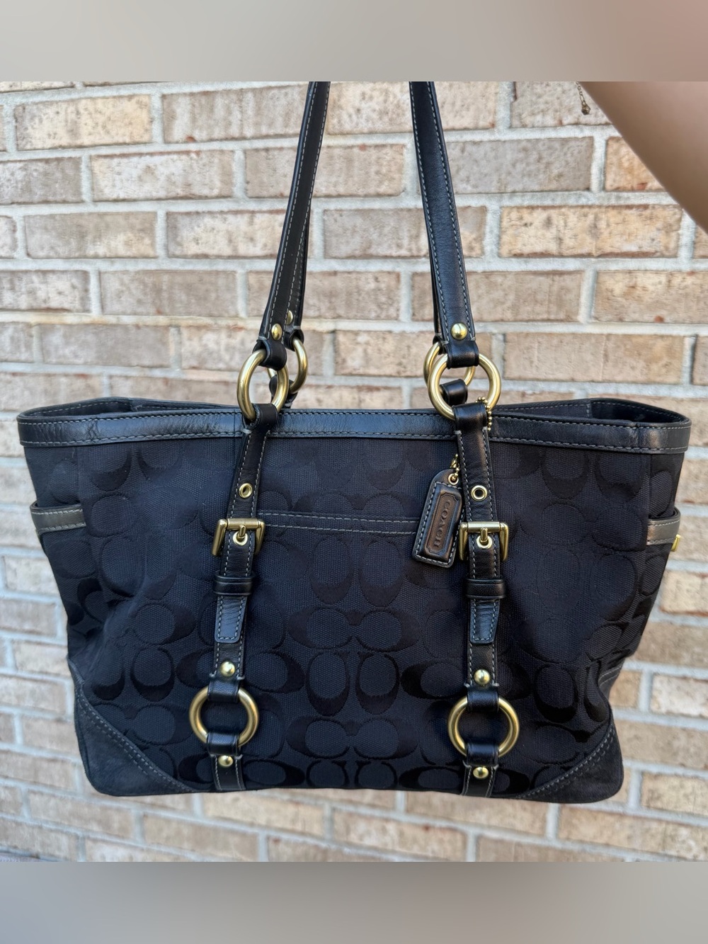 Vintage Coach Signature Monogram Gallery Tote